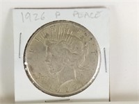 1926 P PEACE SILVER SOLLAR COIN