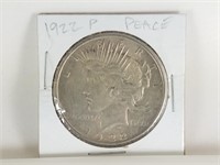 1922 P PEACE DOLLAR SILVER COIN