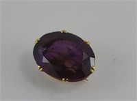 9ct gold and amethyst brooch
