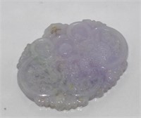 Chinese carved lavender jade pendant