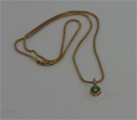 9ct yellow gold gemset necklace