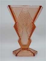 Art Deco pink glass vase