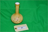 8.5 INCH AMBER YELLOW CASED BARBER BOTTLE