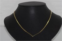 9ct gold V shaped necklace
