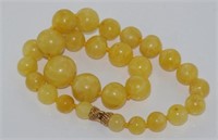 Baltic amber necklace with 14ct gold clasp