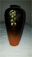 Antique earth-tone vase artist signed Loretta