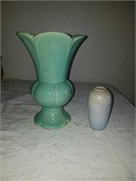 2 vintage vases one is a small Weller vase the