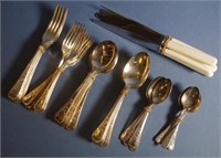 Forty two piece silver plated cutlery set