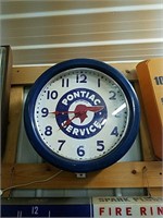 Pontiac Clock authorized service Advertising round