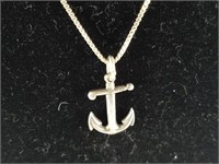 STERLING SILVER ANCHOR NECKLACE