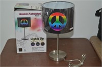 SOUND ACTIVATED PEACE SYMBOL TABLE LAMP