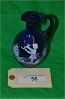 6 INCH COBALT BLUE MARY GREGORY STYLE PITCHER