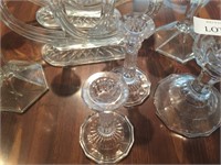 Several glass candle holders.