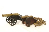 Three Miniature brass canons