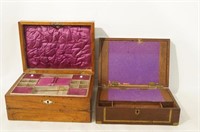 2  Antique inlaid humidor boxes