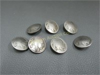 Buffalo Nickel Buttons 7pc lot