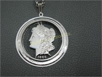 Necklace from Cutout 1885 Morgan Silver Dollar