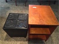 End table and square ottoman.