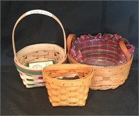 Three Longaberger Baskets.