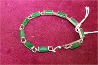 Bracelet w/ green squared pendant