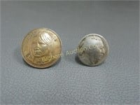 Crazy Horse Medallion Pin, Buffalo Nickel Pin