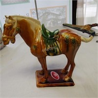 Tang Dynasty Ceramic War Horse Statue Replica