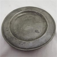 Antique Pewter 7"  Luncheon Plate