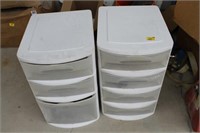 2 PLASTIC DRAWER UNITS WITH CONTENTS