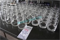 LOT, 44PCS ASST ROCK + STEMLESS GLASSES