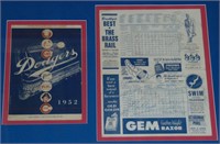 1952 Brooklyn Dodgers Multi Signed Score Card