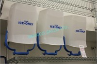 3X, "ICE-ONLY" BINS W/ WALL MOUNTED HANGERS