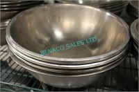 LOT, 10 PCS, S/S BOWLS 13.5"D