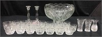 Awesome Glass Punch Bowl w/ Glasses