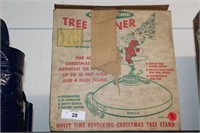 Vintage Holly Tie Revolving Christmas Tree