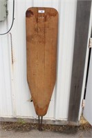 Antique Wood Ironing Board with Wrought