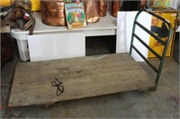 Industrial Rolling Cart with Wood Platform