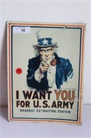 Metal Uncle Sam Recruiting Sign