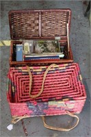 Two Hinged Wicker baskets