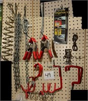 CHAIN - CLAMPS - HOOKS ON PEG BOARD