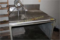 Stainless top cabinet/table w/mounted motor