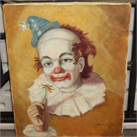 SIGNED CLOWN PAINTING