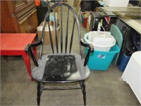 Painted Wood Side Chair with Arms