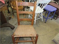 Wrapped Cane Seat Low or Sewing Rocking Chair