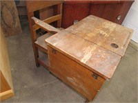 Oak School Desk Chair Vintage Unique