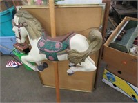 Carousel Horse on Pole for Decorative Purposes