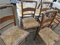 Set of 4 Rush Seat Kitchen Chairs