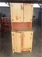 White pine cabinet with hutch