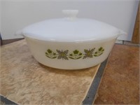 Early Fire King Casserole Dish with Lid