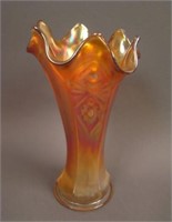 7” Tall Fenton Three Diamond and Bows Swung Vase