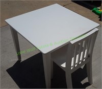 Small White Wooden Kids Table w/ Chair
